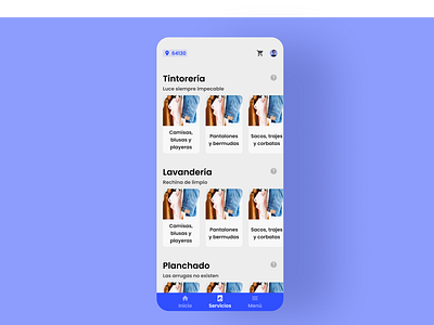 Tintorería App UI Concept