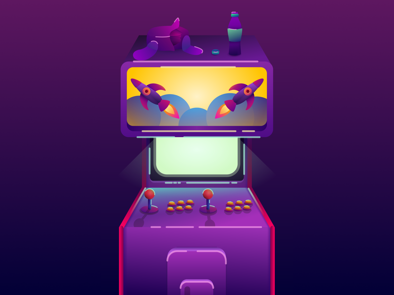 Plataforma De Dança De Arcade Vintage Retro Arcade Computador De Jogos Em  Sala Roxa Plana Jogos Retrorreflectores Jogos Antigos 3d Ilustração Stock -  Ilustração de roxo, adolescente: 176366657