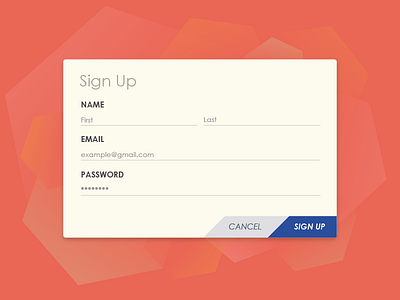 Daily UI #001 dailyui geometric gradient modal orange sign up warm