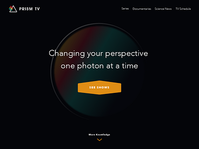 Daily UI #003 daily ui landing page nav prism tv