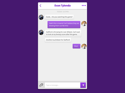 Daily UI - #013 - Direct Messaging daily messages messaging purple ui