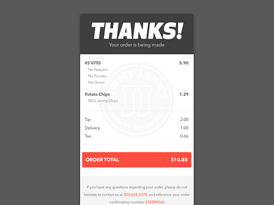 Daily UI - #017 - Email Receipt 017 17 daily email mobile order receipt ui