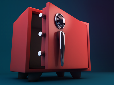 Red Safe 3d glossy render combination safe shiny