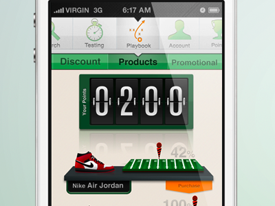 Point screen account app iphone playbook points products