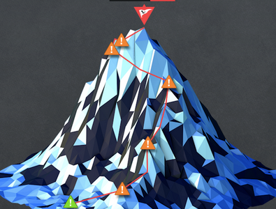 Mountain 3d app flag icon mountain poly polygon summit timeline