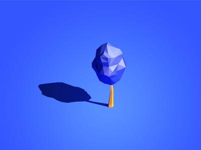 Lonely Tree 3d blue c4d illustration lonely low poly sad tree