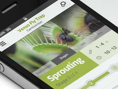 Plant Progress Page app grow interface mobile nav plant progress sprouting ui web