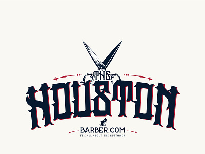 THB5 01 barber blue house logo houston red scissors