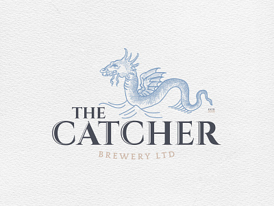 Logo design for The Cather Brewery LTD antique design drawn illustrator vintage