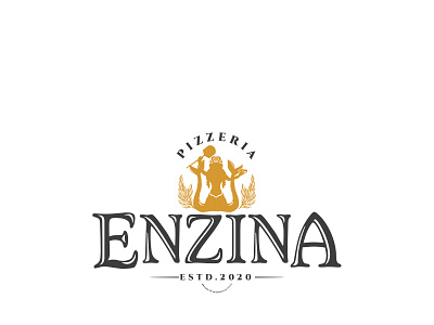 Pizzeria Enzina illustrator logo pizza