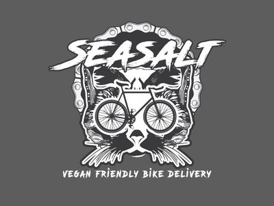 Seasalt bike bike logo cat illustrator vector vegan