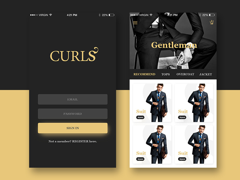 Men S Wear App by curls on Dribbble