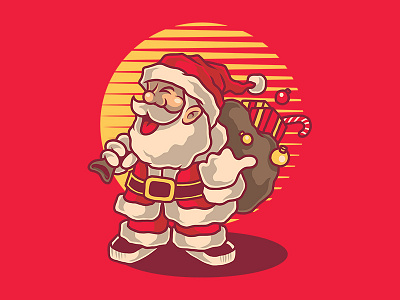 Santa Claus christmas gift graphic design holiday icons illustration mascot santa claus vector vector art winter xoxo