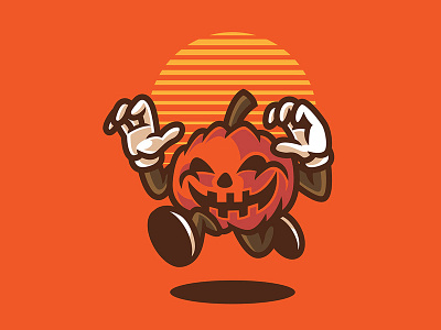Spooky Pumpkin angry cartoon devil fun fun funny ghost graphic design halloween icon illustration jack o lantern logo mad mascot party pumpkin scary smile spooky vector