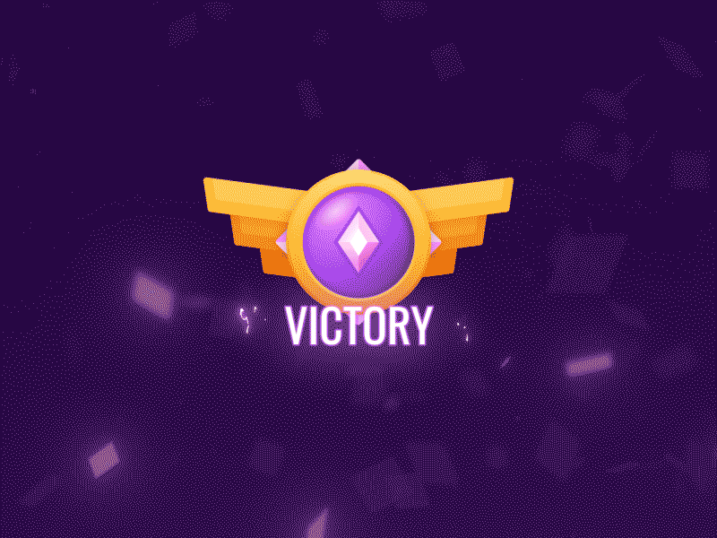 Game Victory ae aep after effect badge figma game game ui gif gold icon illustration medal win wing wings