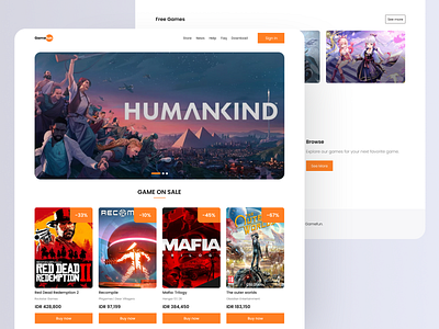 Gamefun | website gamestore design game store ui web design website