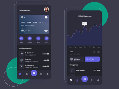 Finance Management App app app design bank banking design e wallet finance fintech mobile app ui ux