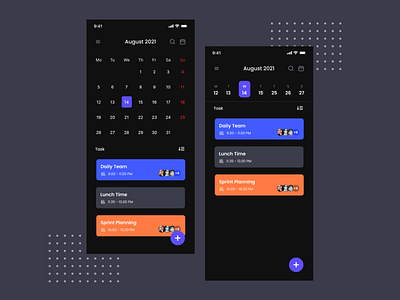 Calendar App app app design calendar calendar app design meeting schedule timeline ui ux