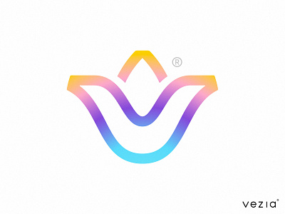 V Flower Logo branding colorful flower logo freesia gradient identity illustrator logo mark v v flower logo v logo vector art