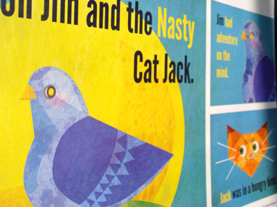 Pigeon Jim animal beyer bird book brian cat children colorful cute fun illustration pigeon shapes texture