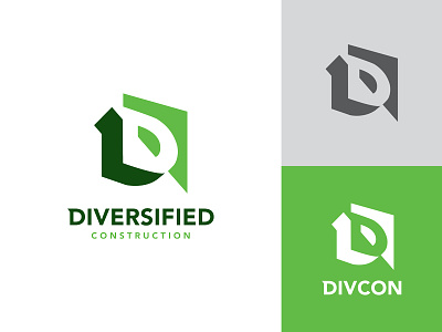 Divcon Logo branding construction d drywall frame logo mark