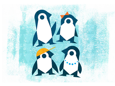 Penguin Concept 1 cute family geometric ice illustration penguin texture zoo