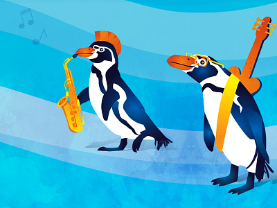 Penguin Concept 2 cute family geometric ice illustration penguin texture zoo