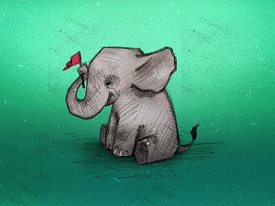 Baby Elephant africa animal baby elephant flag green illustration safari sketch texture