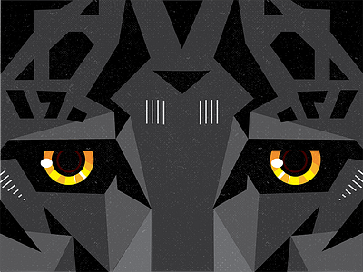 Black Panther animal black cat eyes illustration meow panther vector wild