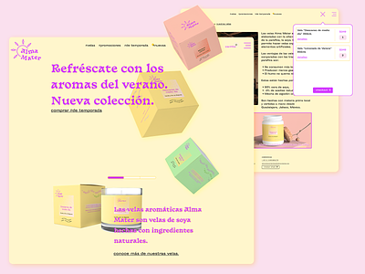 Alma Mater: soy candles - Website concept branding colorful design figma design fun graphic design logo packaging ui web design website