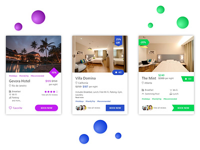 Hotel Cards cards hotels ui