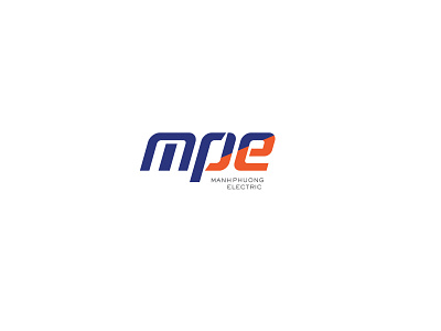 MPE blue branding concept design electric electronic elegant flat logo logotype minimal orange typogaphy vietnam