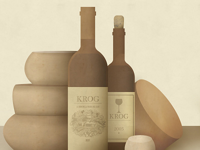Wine cheese classic deco illustration vector wine