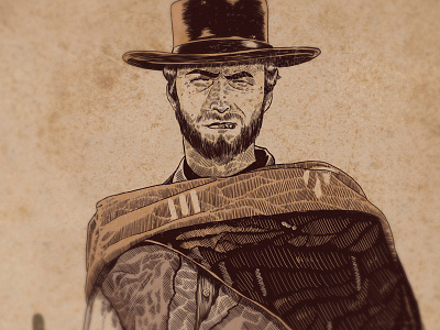 Clint Eastwood clint cowboy eastwood illustration western