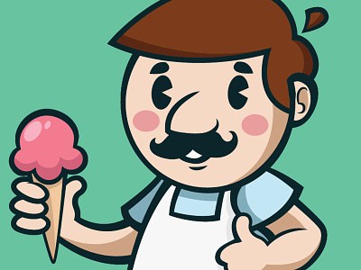 Ice Cream Man cream ice man moustache vector