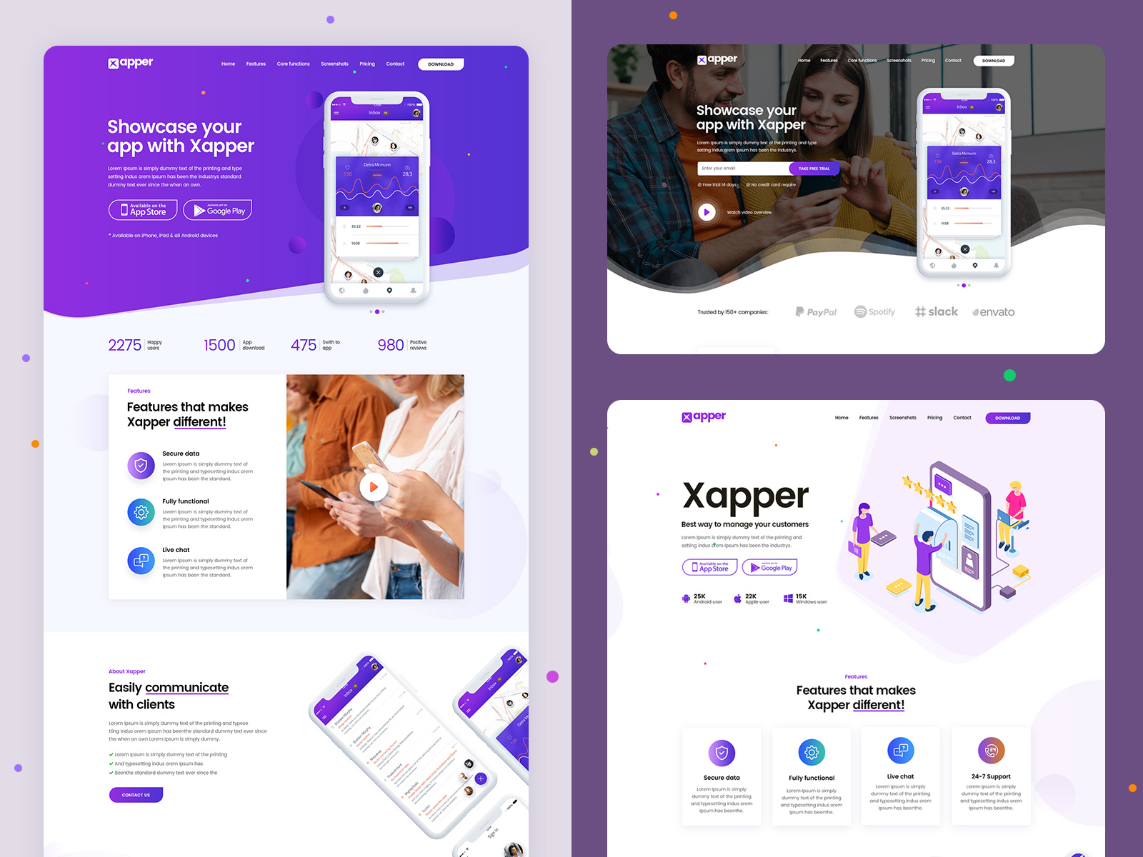 App Landing Page by sanjay on Dribbble