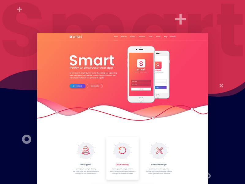 SMART - App Landing Page HTML Template by sanjay on Dribbble