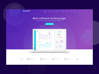 Software Landing Page - ProSoft clean landing page minimal psd software software landing page startup technology