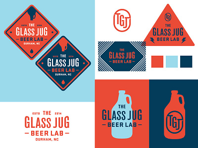 The Glass Jug Beer Lab identity badge brand crest design emblem identity illustration logo mark seal