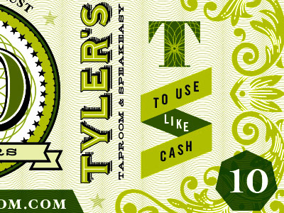 Tyler's $ currency dollar print typography