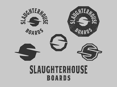 Slaughterhouse Boards: Logos Sheet design illustration logo longboard nc skateboard type
