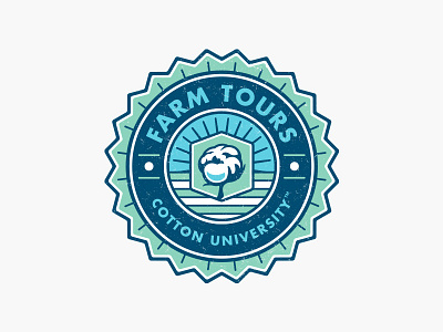 Cotton Incorporated: Farm Tours logotype v2 badge design emblem identity illustration logo seal