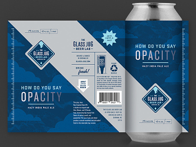 The Glass Jug Beer Lab: How Do You Say Opacity IPA beer beer branding beer label design beer packaging design mock up