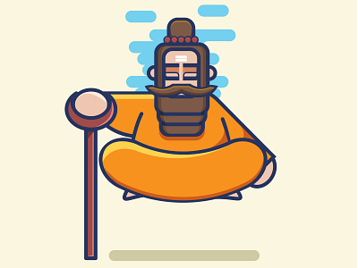 saint (indian sadhu) illustration illustrator logo minimal motiongraphic vectorart