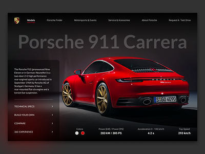 Porsche Landing Page black car website dashboard design figma glassmorphisam grey landing page minimal photography porsche porsche car red sports car supercar typography ui web concept web dashboard website