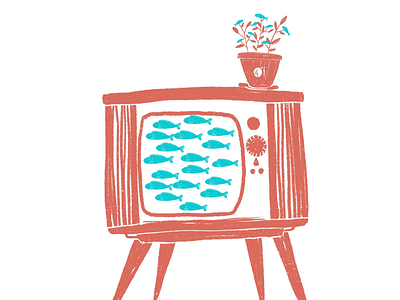 My tv my fish illustration