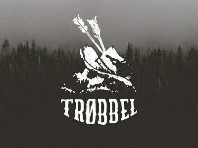 Trøbbel logo arrows cowboy dead fog grim grunge indian logo retro skull western woods