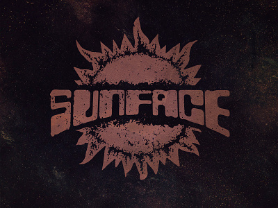Sunface logo doom dotwork handdrawn logo psychedelic rock space stippling stoner
