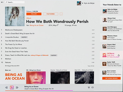 Bright redesign of Spotify bright light music redesign spotify