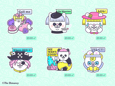 Shmancy & Friends© WhatsApp Sticker Pack cute illustrator kawaii sticker vector whatsapp